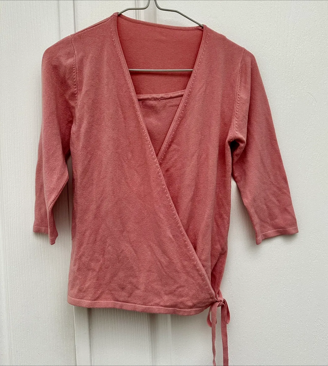 Pink Knit Wrap Cardigan and Tank Top Set image indicator(2)