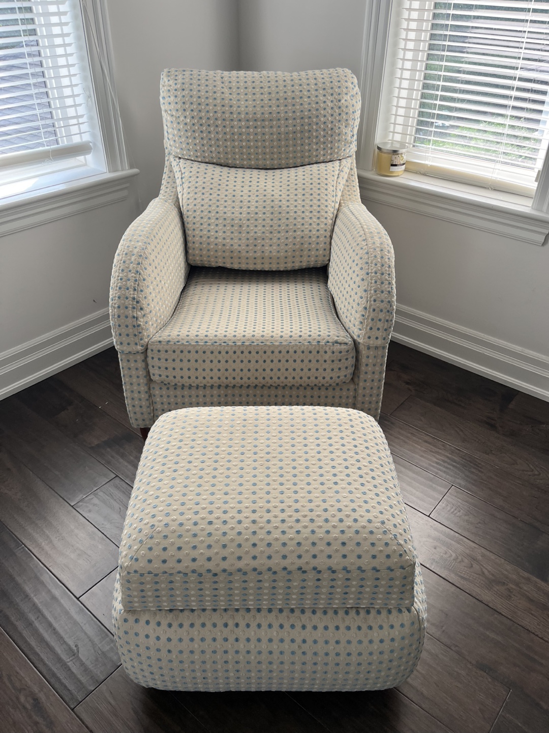 Polka Dot Accent Chair and Ottoman Set