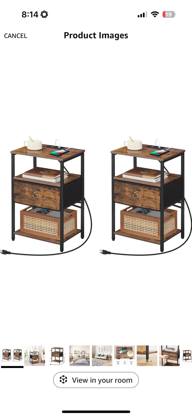 Set of two Nightstand with Drawer