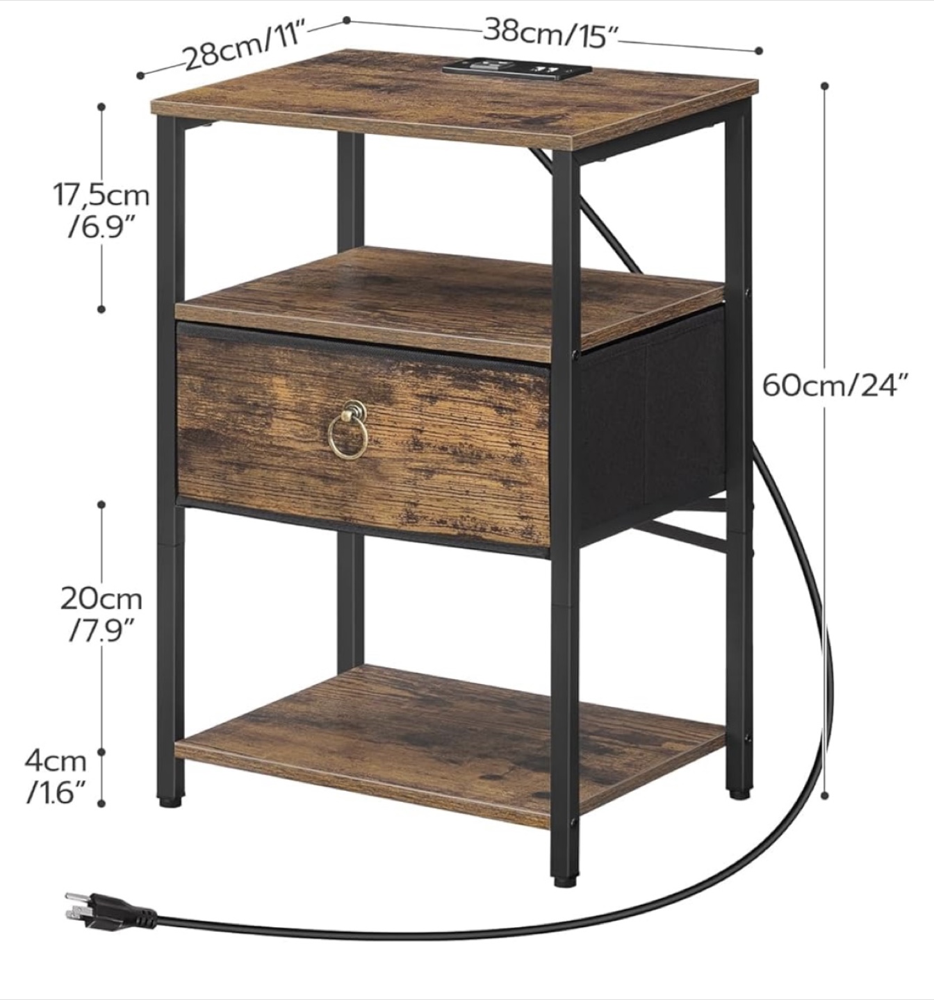 Set of two Nightstand with Drawer - photo 2