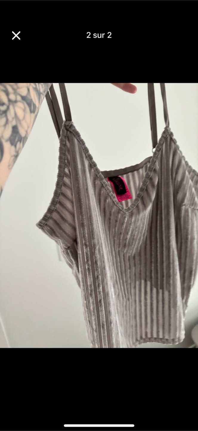 Grey Velvet Tank Top XS - photo 2