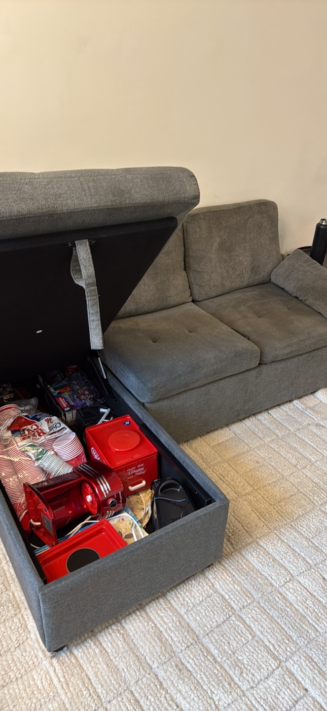 Gray Sectional Sofa with Storage
