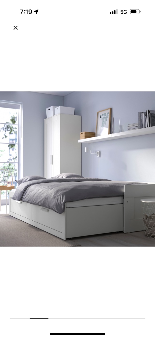 White day Bed Frame with Drawers - photo 5
