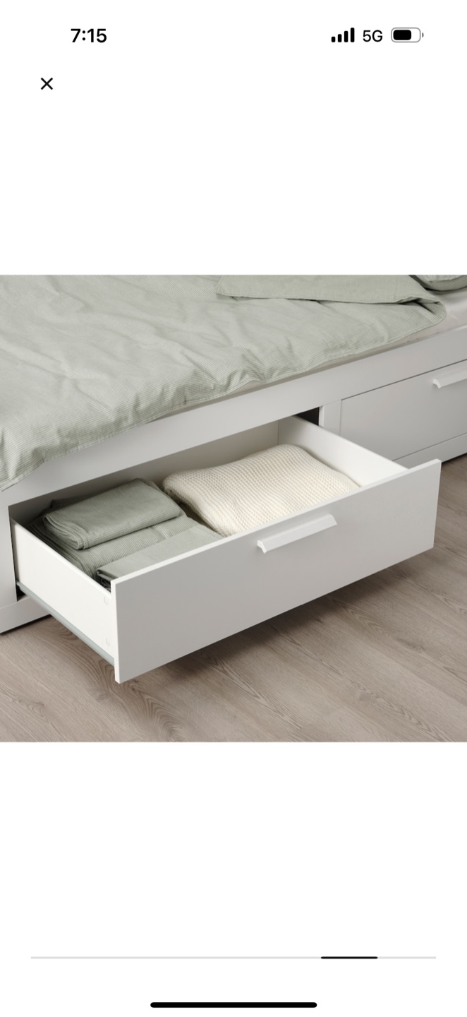 White day Bed Frame with Drawers - photo 2