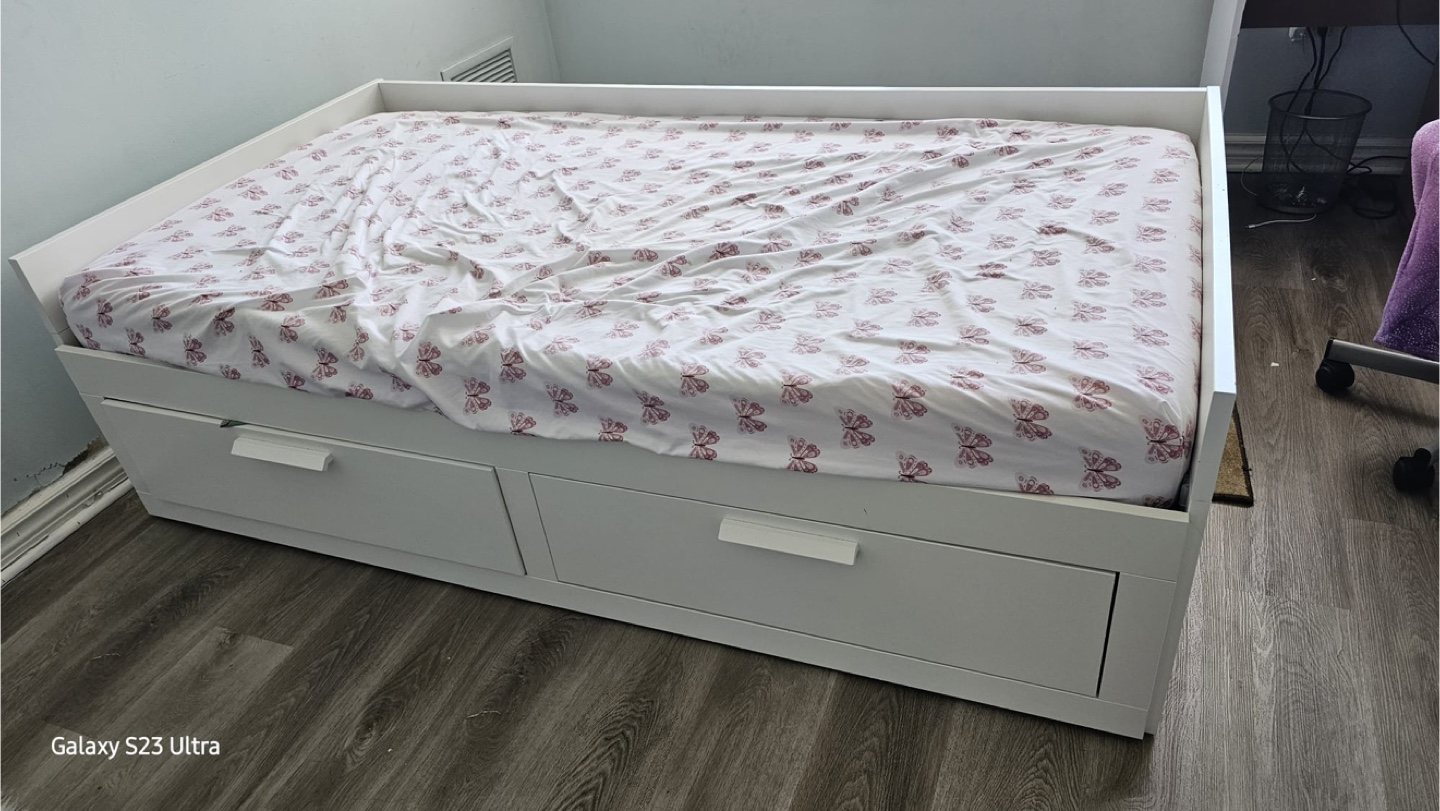 White day Bed Frame with Drawers - photo 4