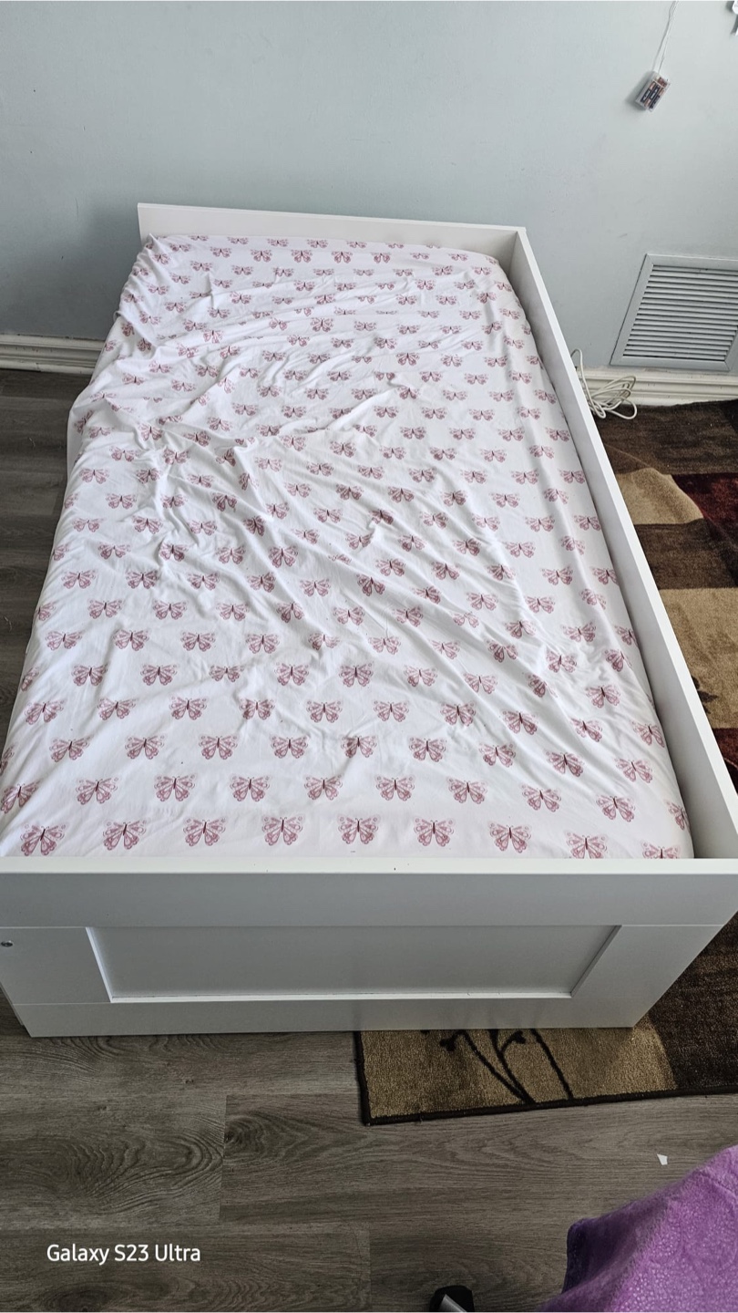 White day Bed Frame with Drawers - photo 3