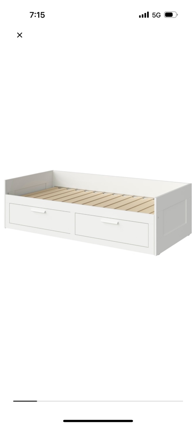 White day Bed Frame with Drawers
