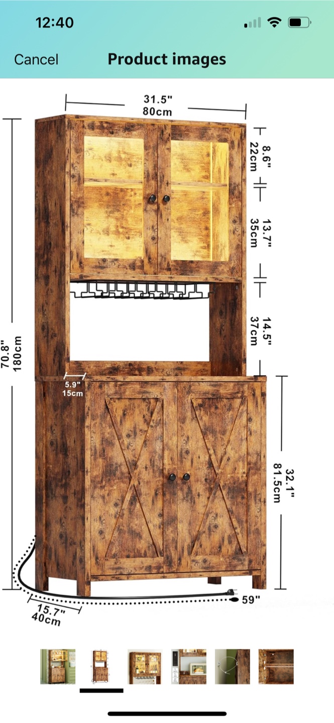 Rustic Brown Bar Cabinet - photo 2