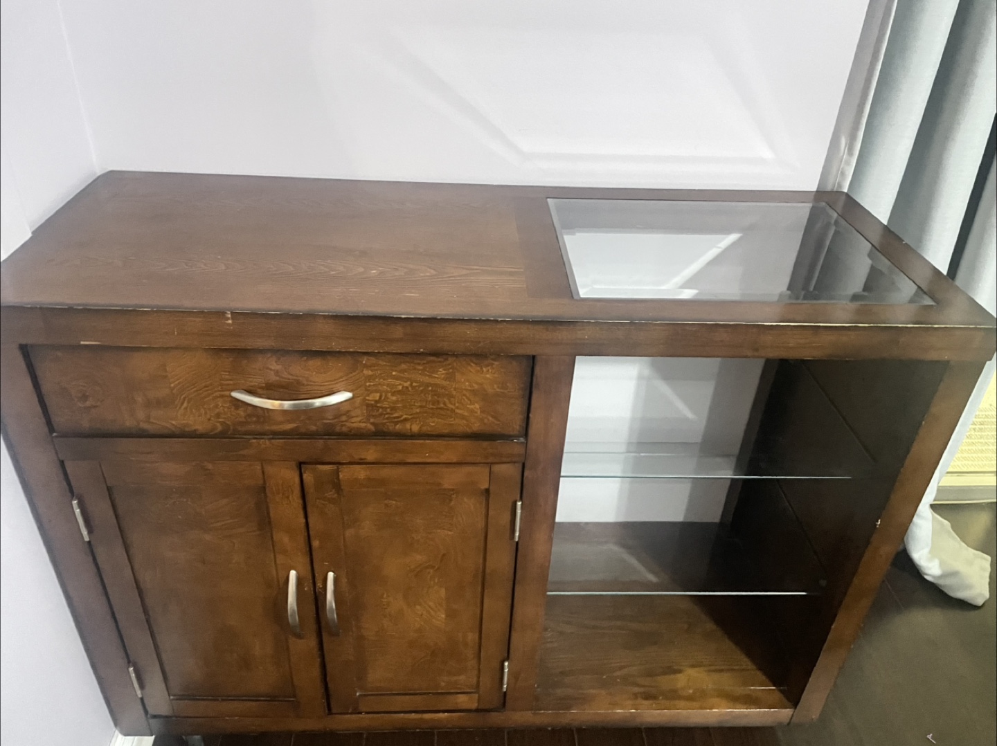 Wooden Cabinet with Glass Shelves - photo 3