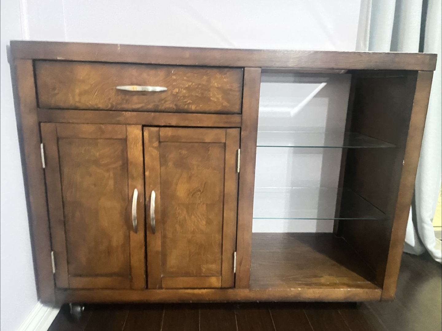 Wooden Cabinet with Glass Shelves - photo 2