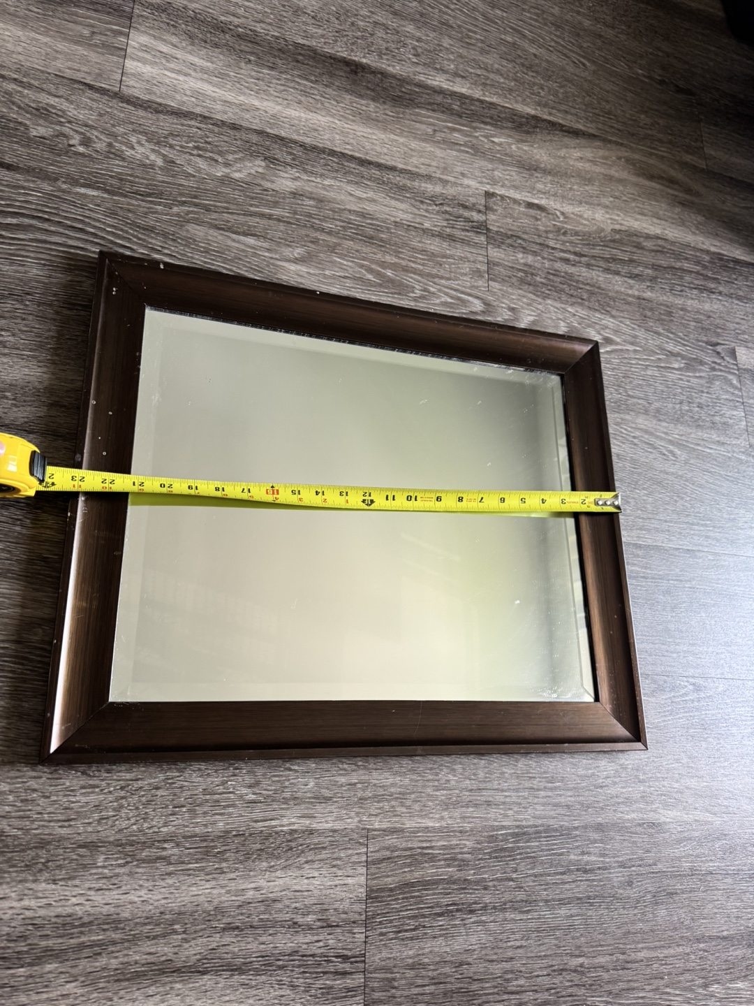 Square Mirror with Brown Frame - photo 5