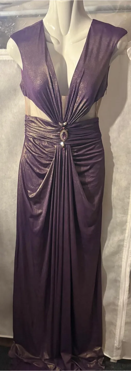 Elegant Purple Cut-Out Gown thumbnail