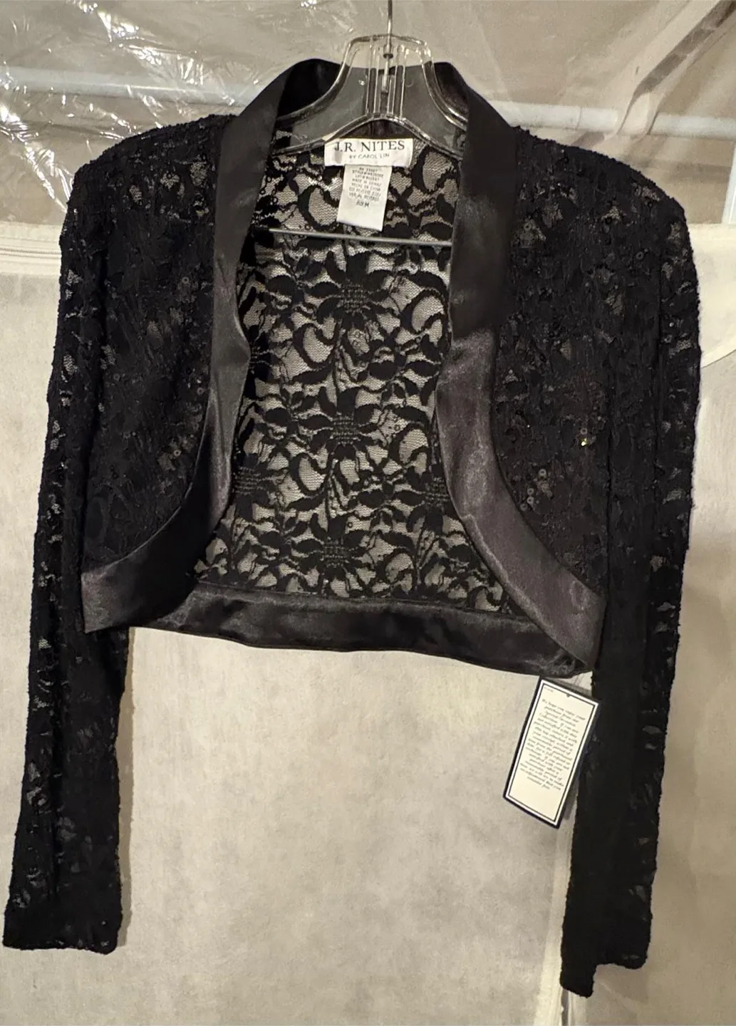 J.R. Nites Black Lace Bolero Jacket thumbnail