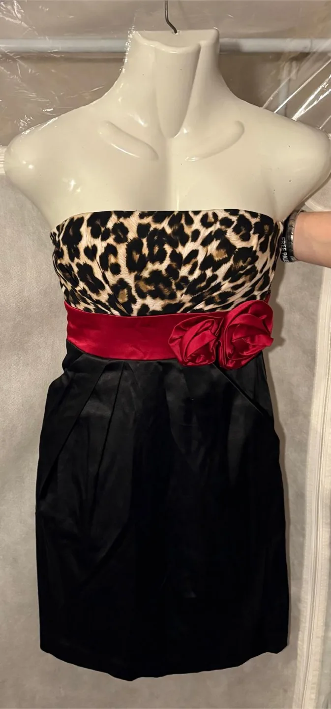 Strapless Leopard Print Dress thumbnail