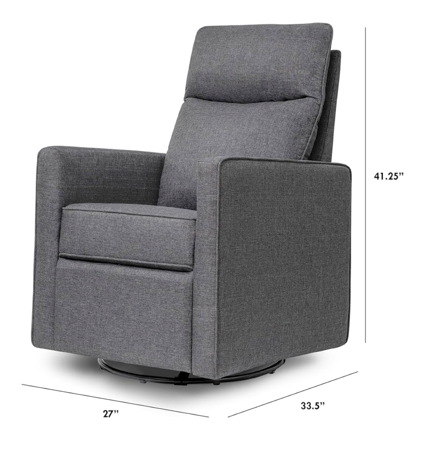 Grey Reclining Swivel Glider - photo 4