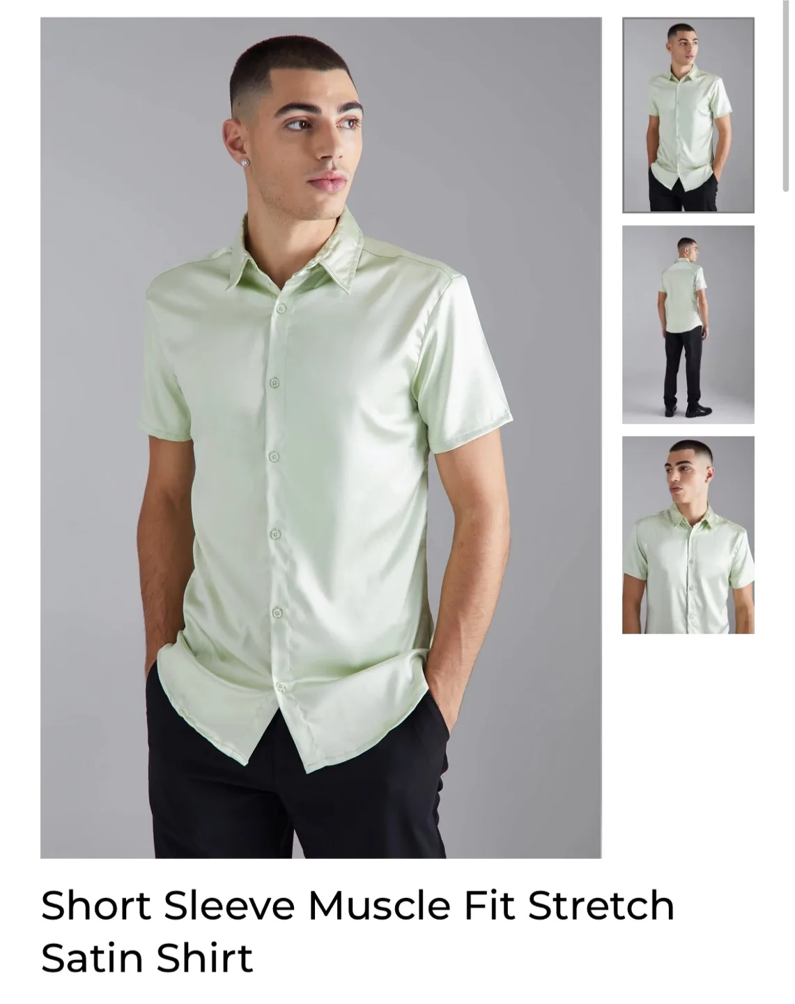 BoohooMAN Black Satin Shirt thumbnail