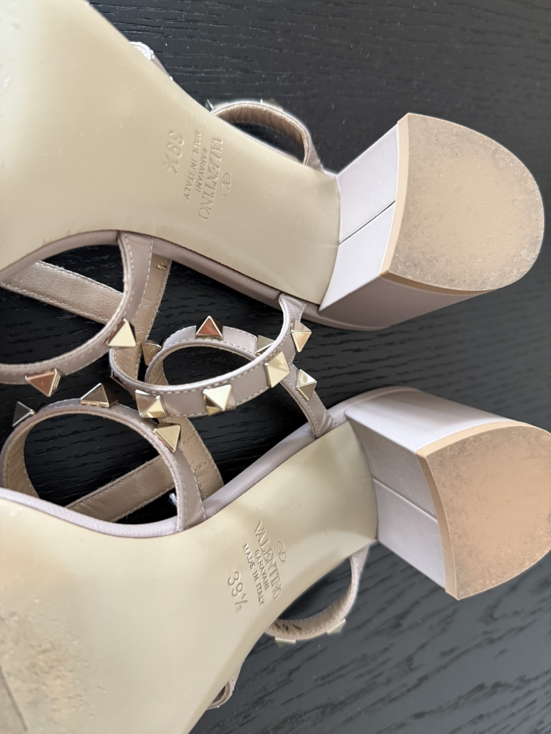 Valentino Rockstud Accents Leather Slides - photo 4