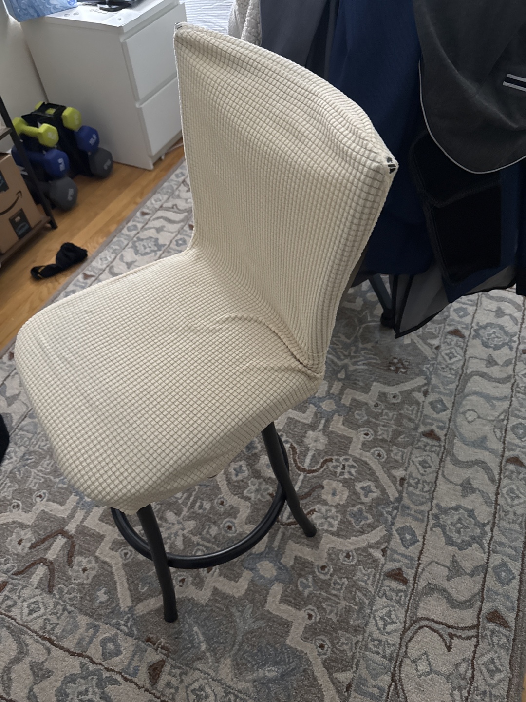 Cream Upholstered Bar Stool