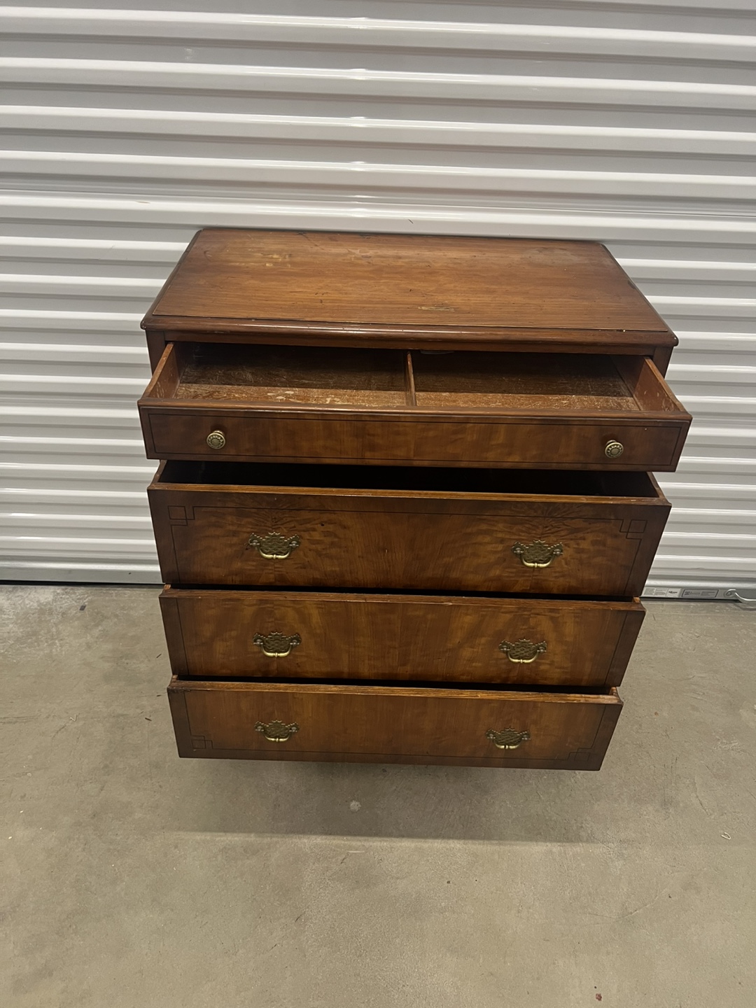 Antique tallboy Dresser rolls on casters - photo 3