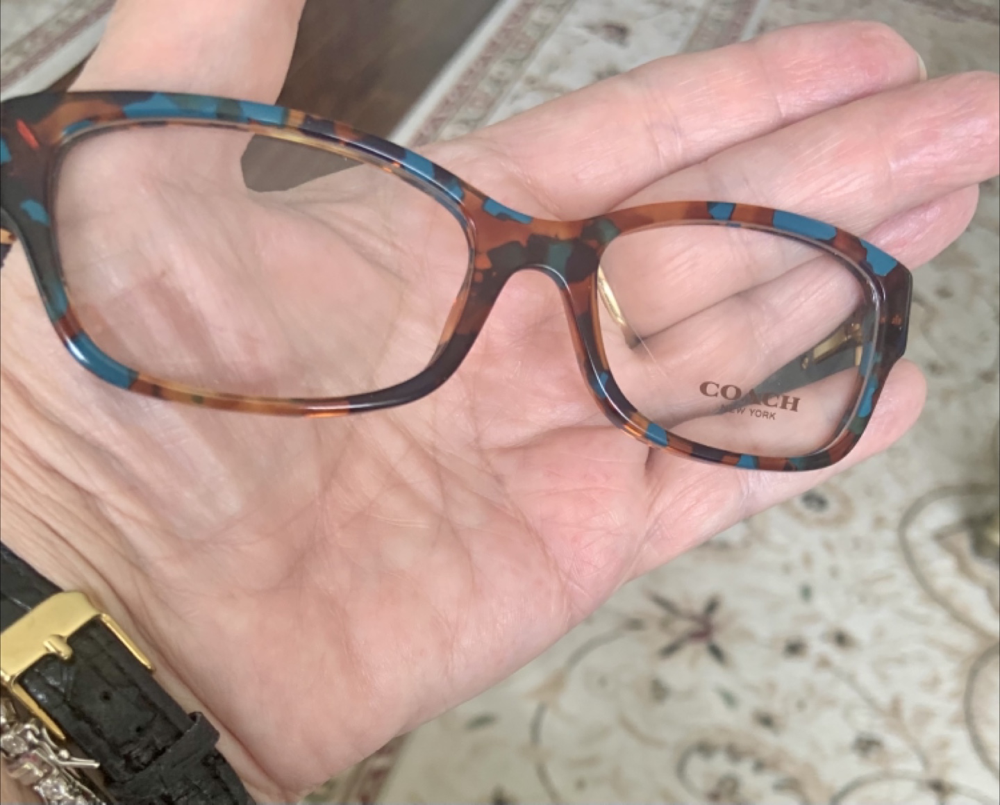 Coach Teal Confetti Eyeglasses