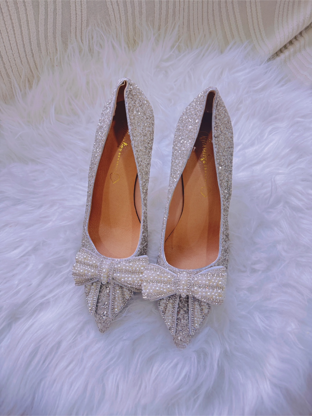 Glittery Bow Heels