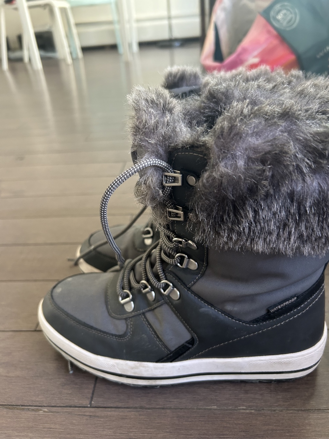 Grey Waterproof Winter Boots