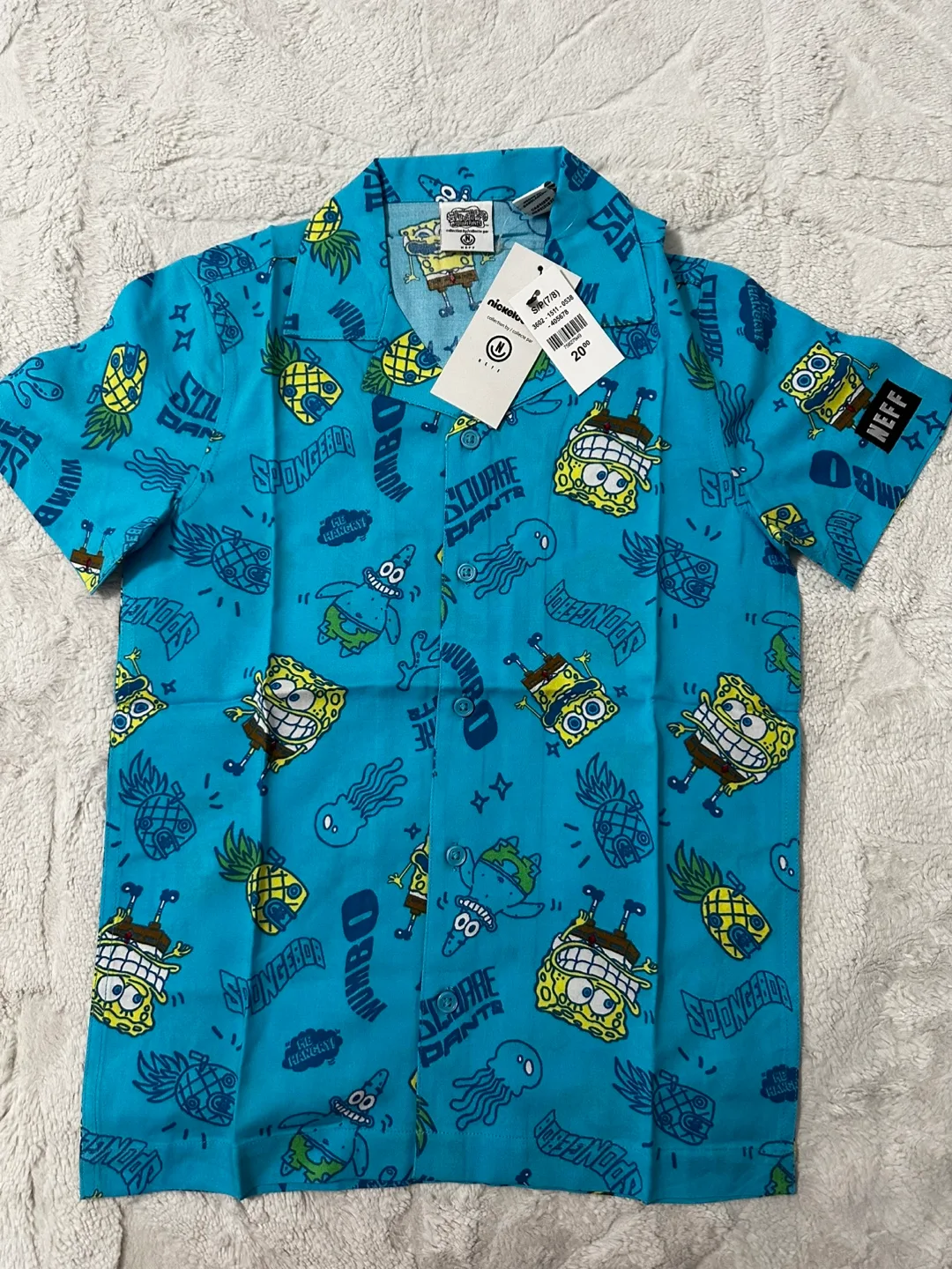 NEW Kids SpongeBob Camp Shirt – Sizes S (7/8) & M (10/12) thumbnail