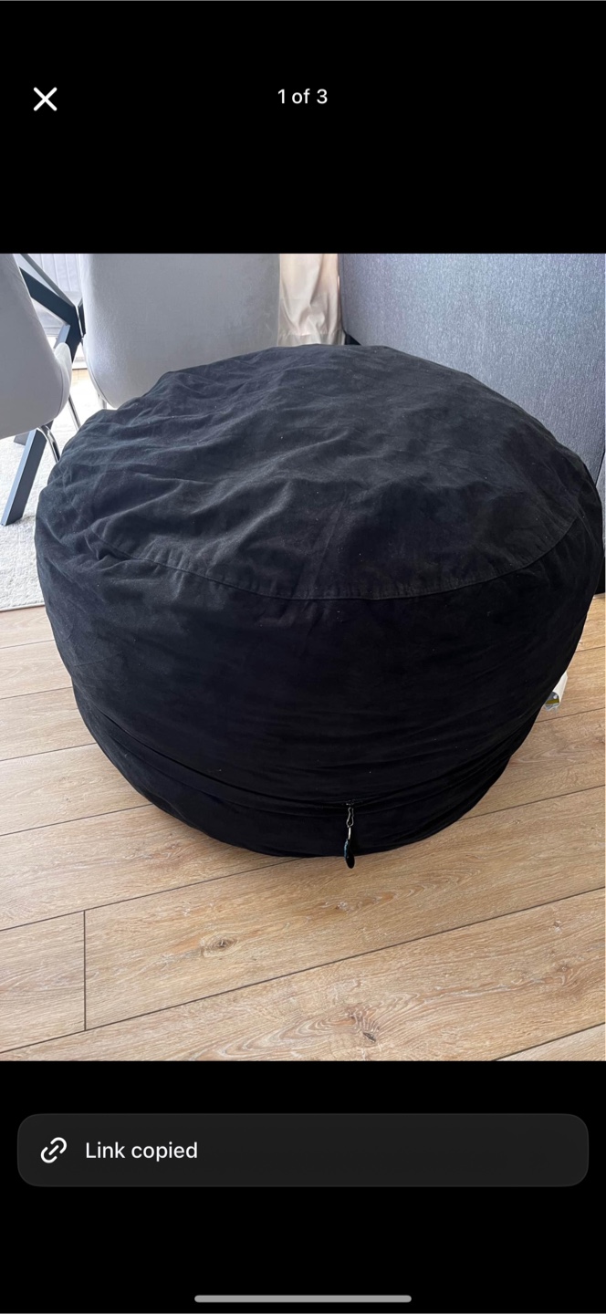 Black Beanbag Chair - photo 3