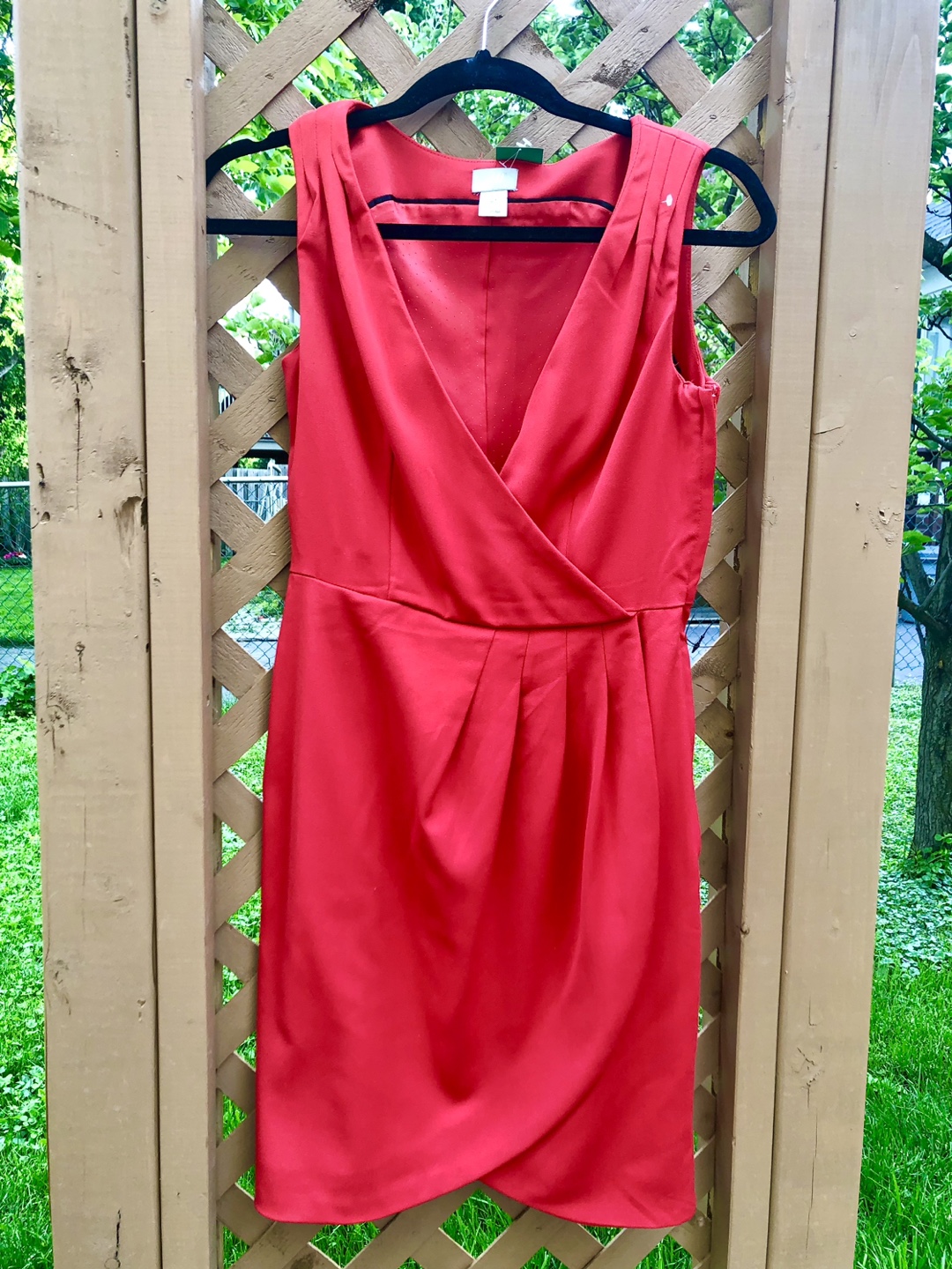 Bright red sleeveless dress