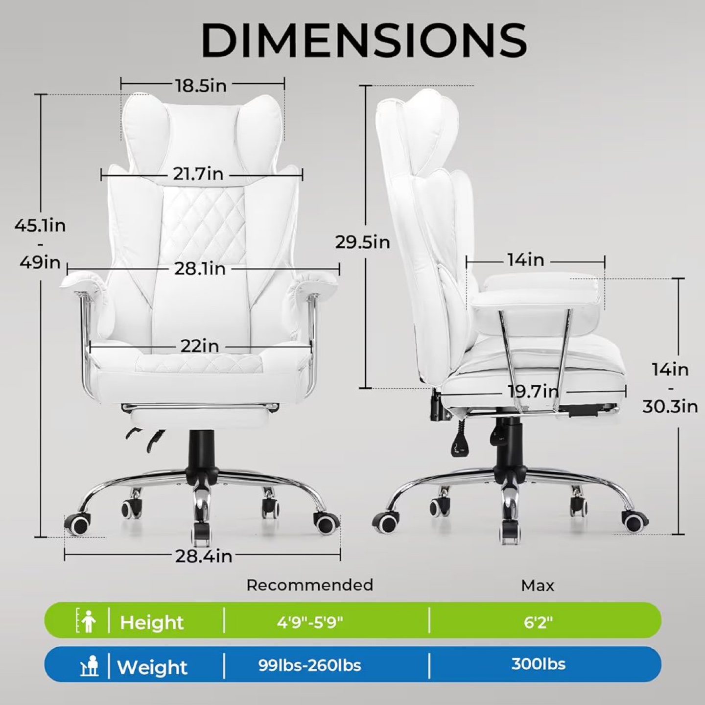 Ergonomic Office Chair - White - photo 2