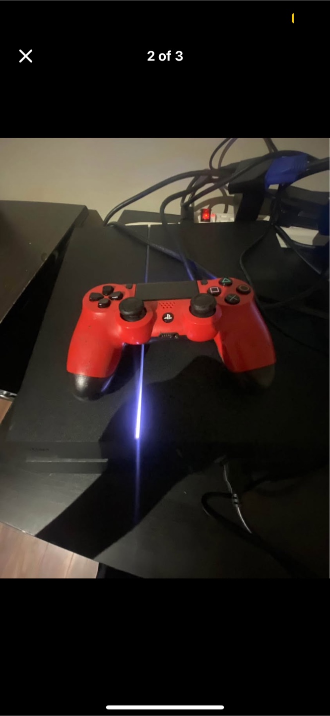 PlayStation 4 with Red and black Controller