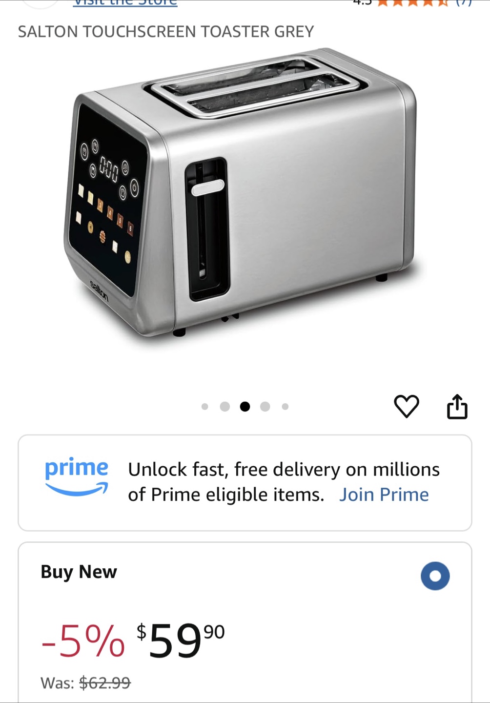 Salton Touchscreen Toaster - Grey - photo 3