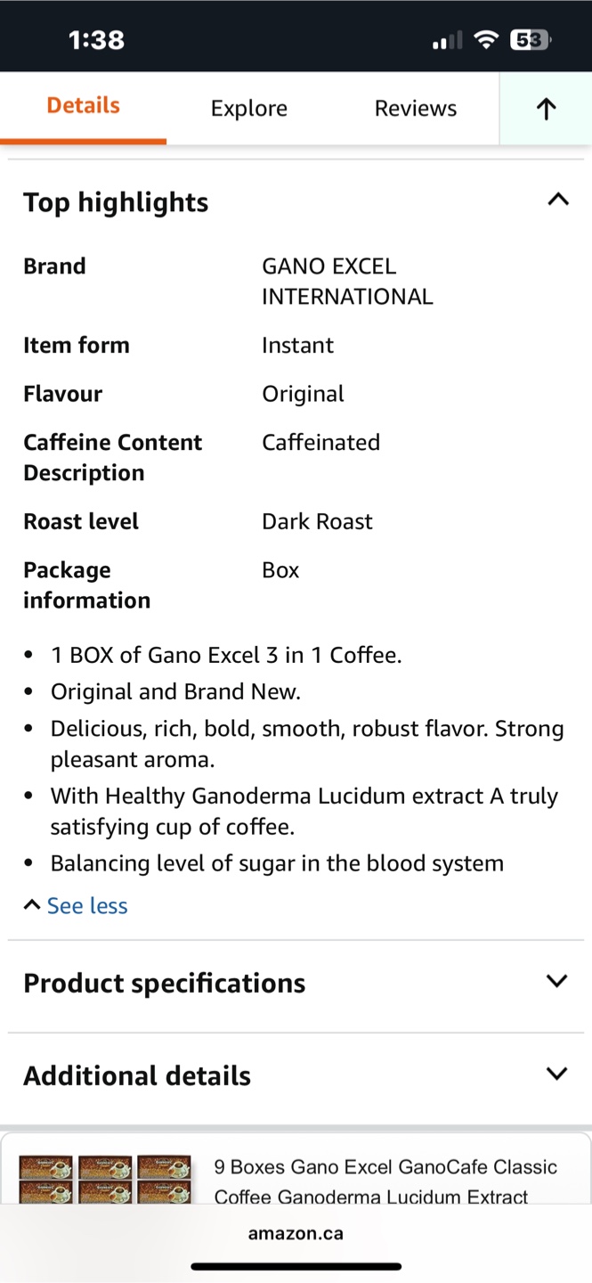 Gano Excel Cafe 3 in 1 Coffee - photo 4