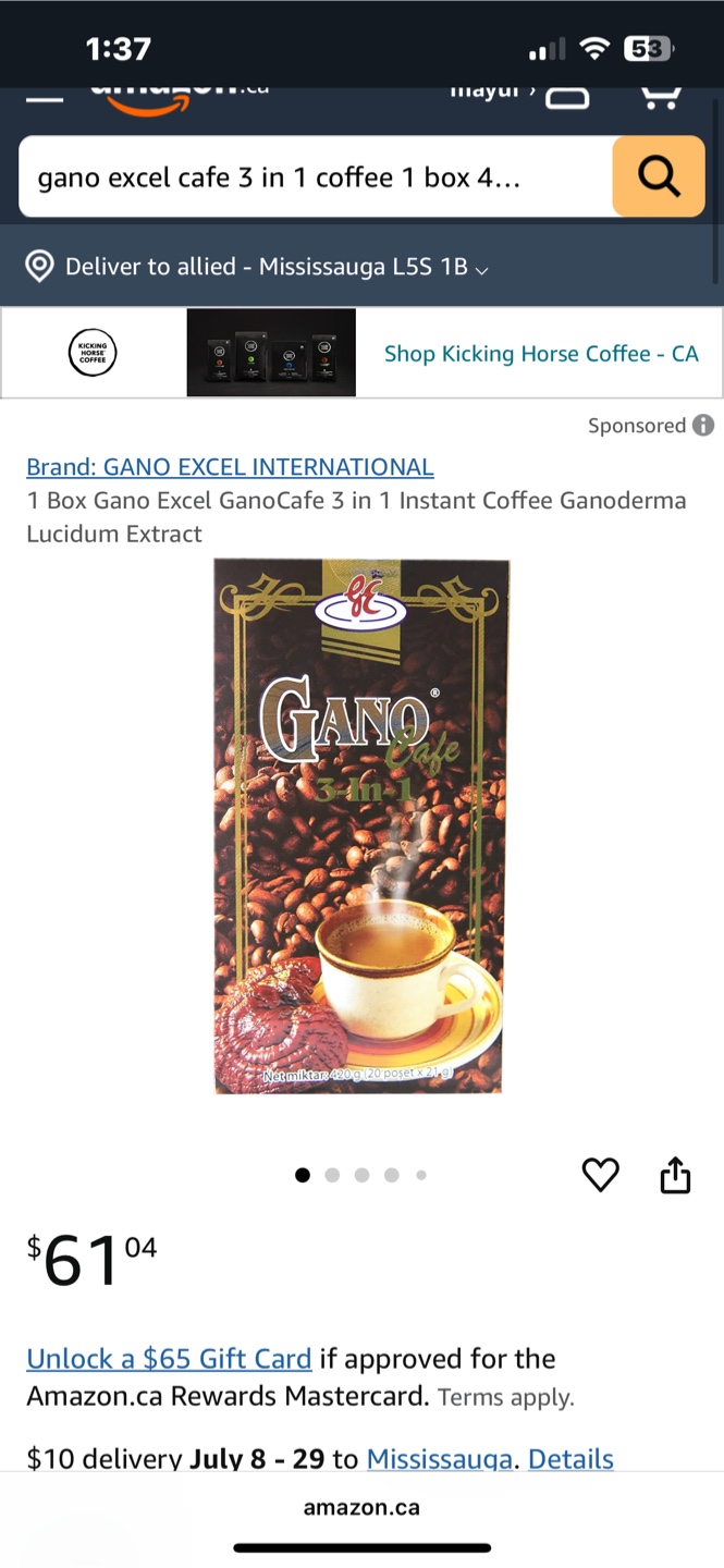 Gano Excel Cafe 3 in 1 Coffee