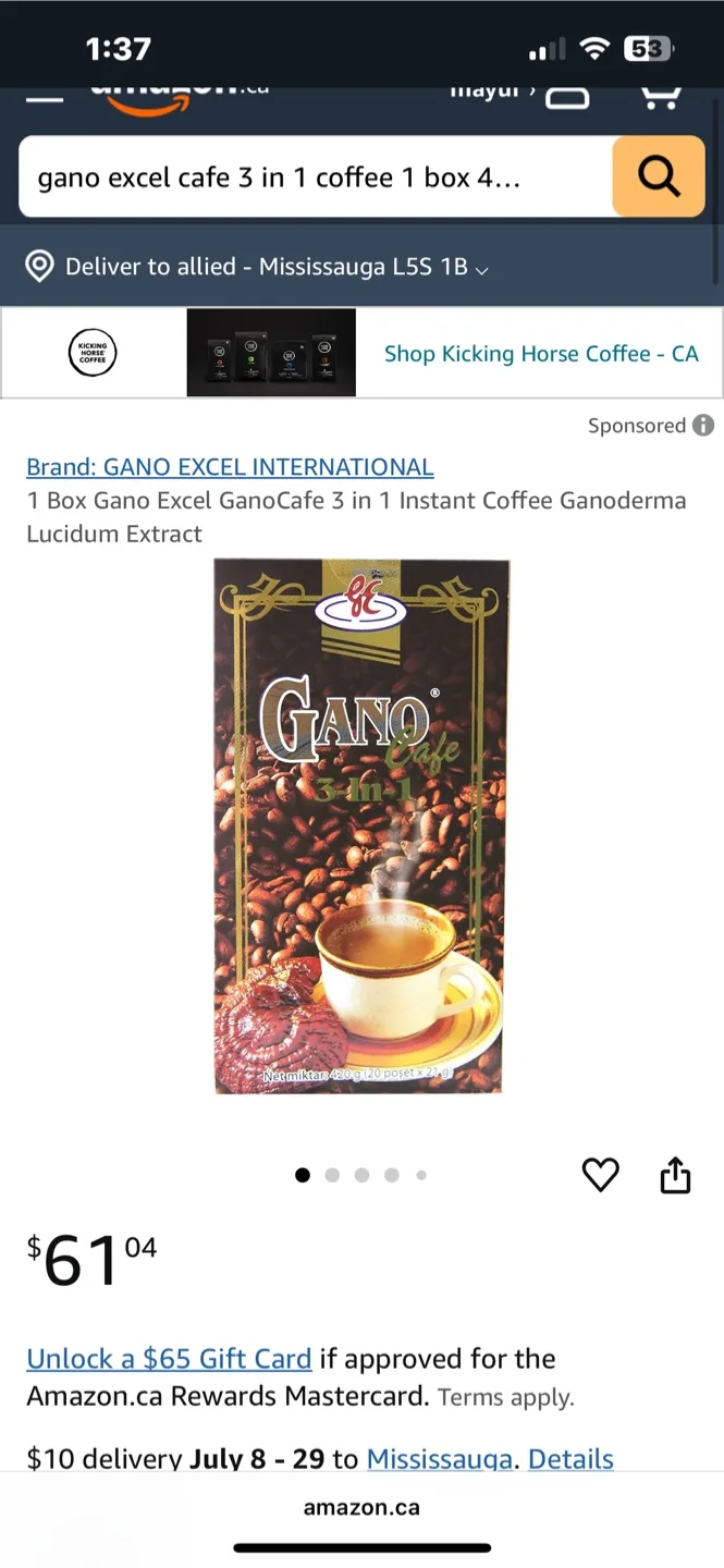 Gano Excel Cafe 3 in 1 Coffee
