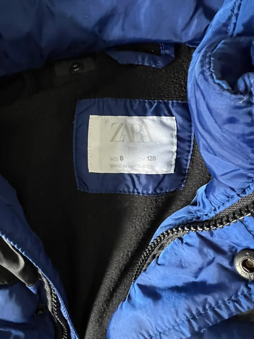 Zara Blue Puffer Jacket with Hood image indicator(4)