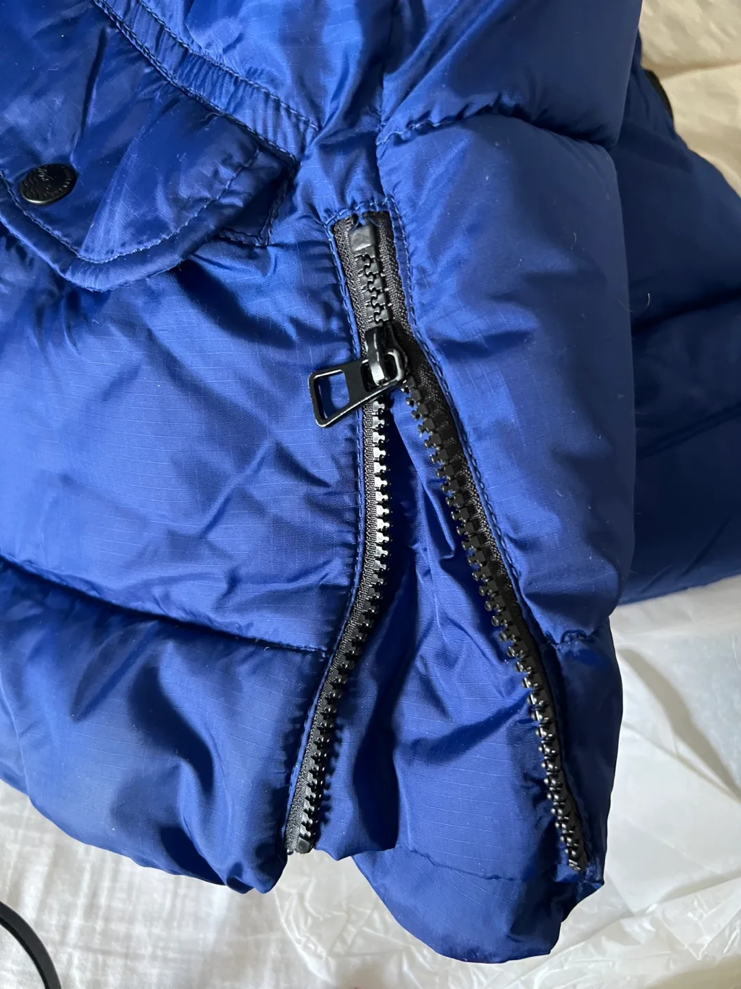 Zara Blue Puffer Jacket with Hood image indicator(3)