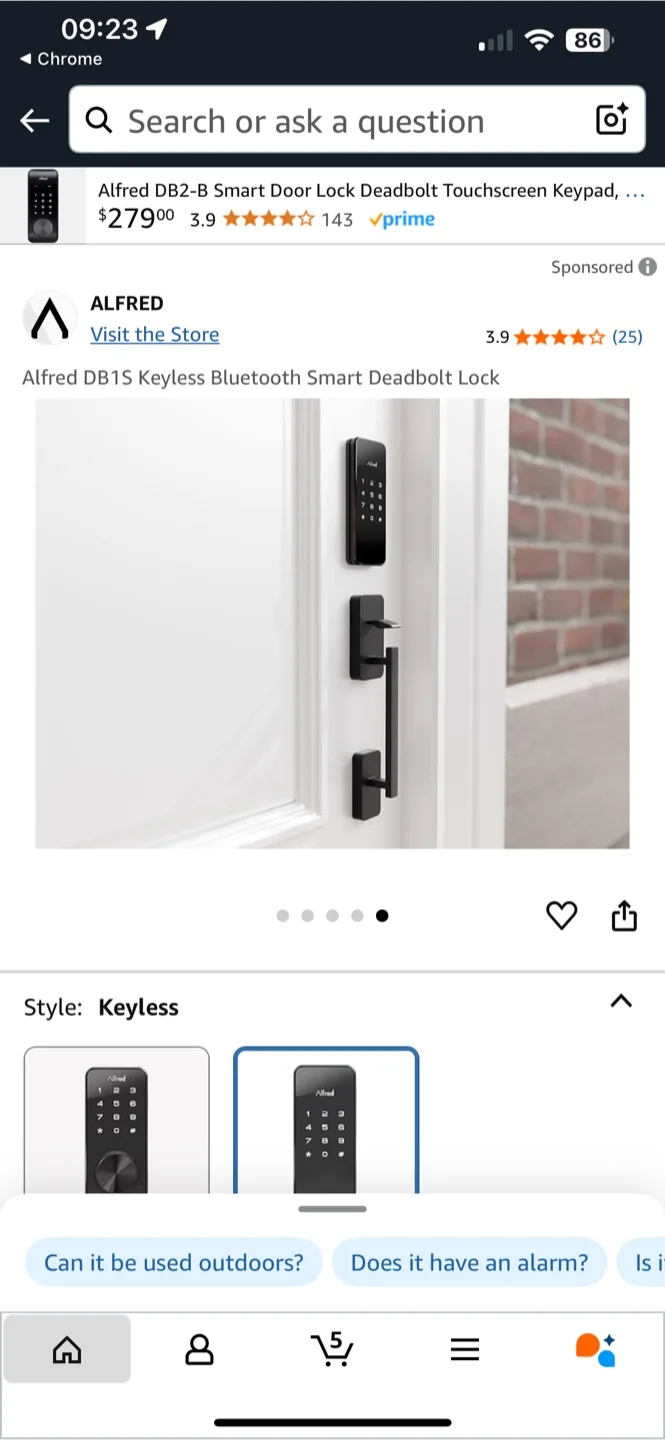 Alfred Keyless Bluetooth Smart Deadbolt image indicator(5)