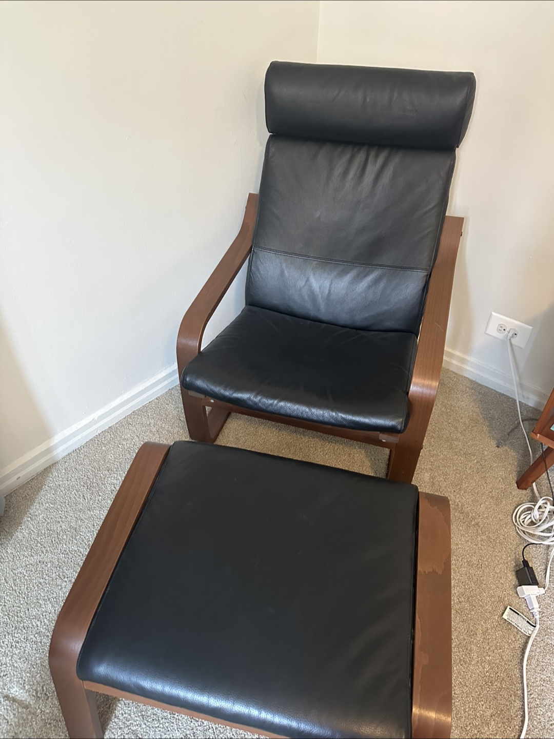 IKEA poang Chair with Ottoman - photo 2