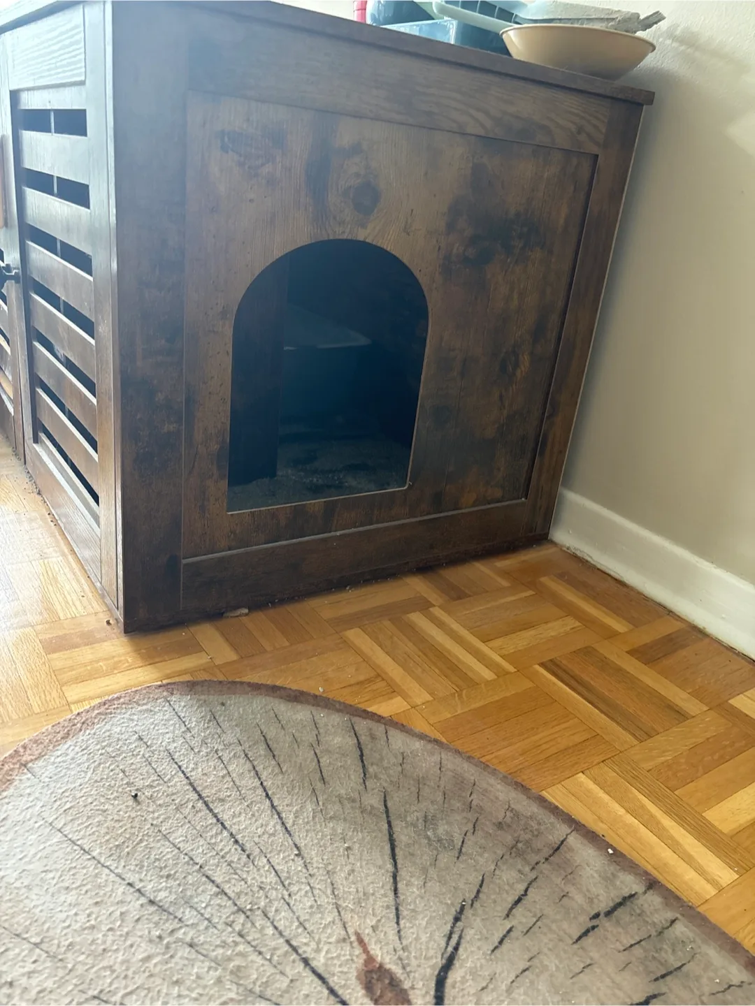 Wooden Cat Litter Box Enclosure💚 image indicator(2)
