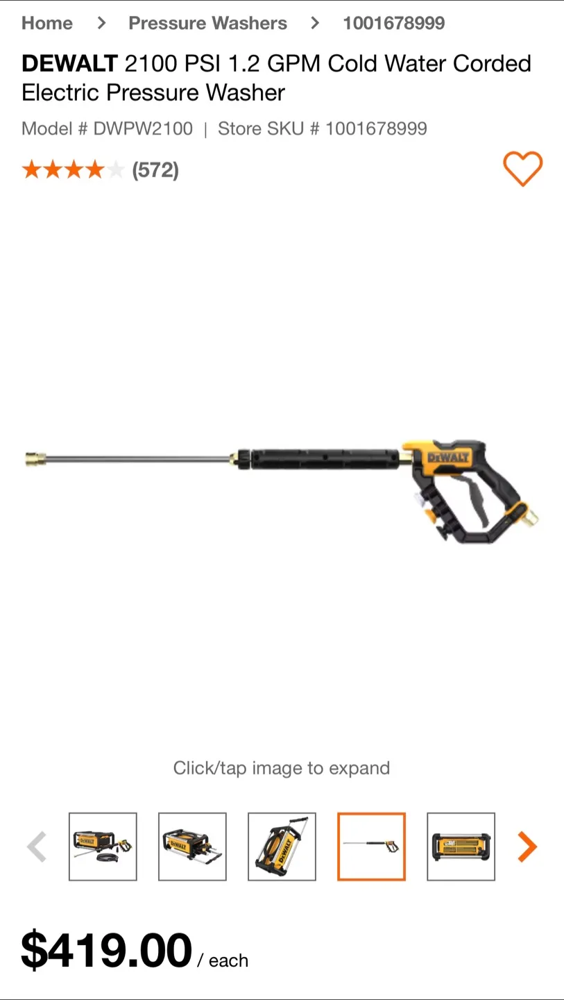 DEWALT 2100 PSI Electric Pressure Washer image indicator(6)