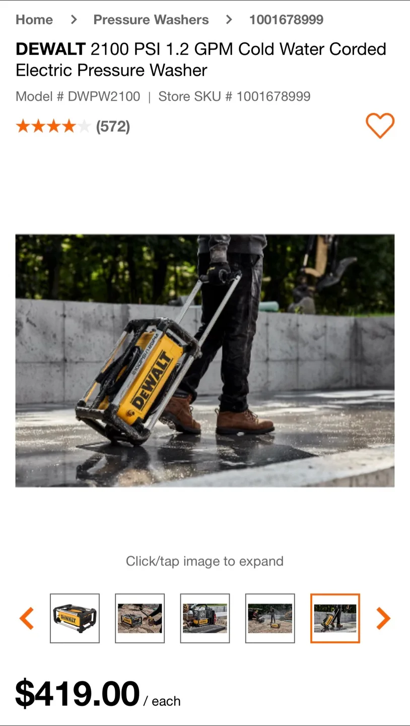 DEWALT 2100 PSI Electric Pressure Washer image indicator(8)