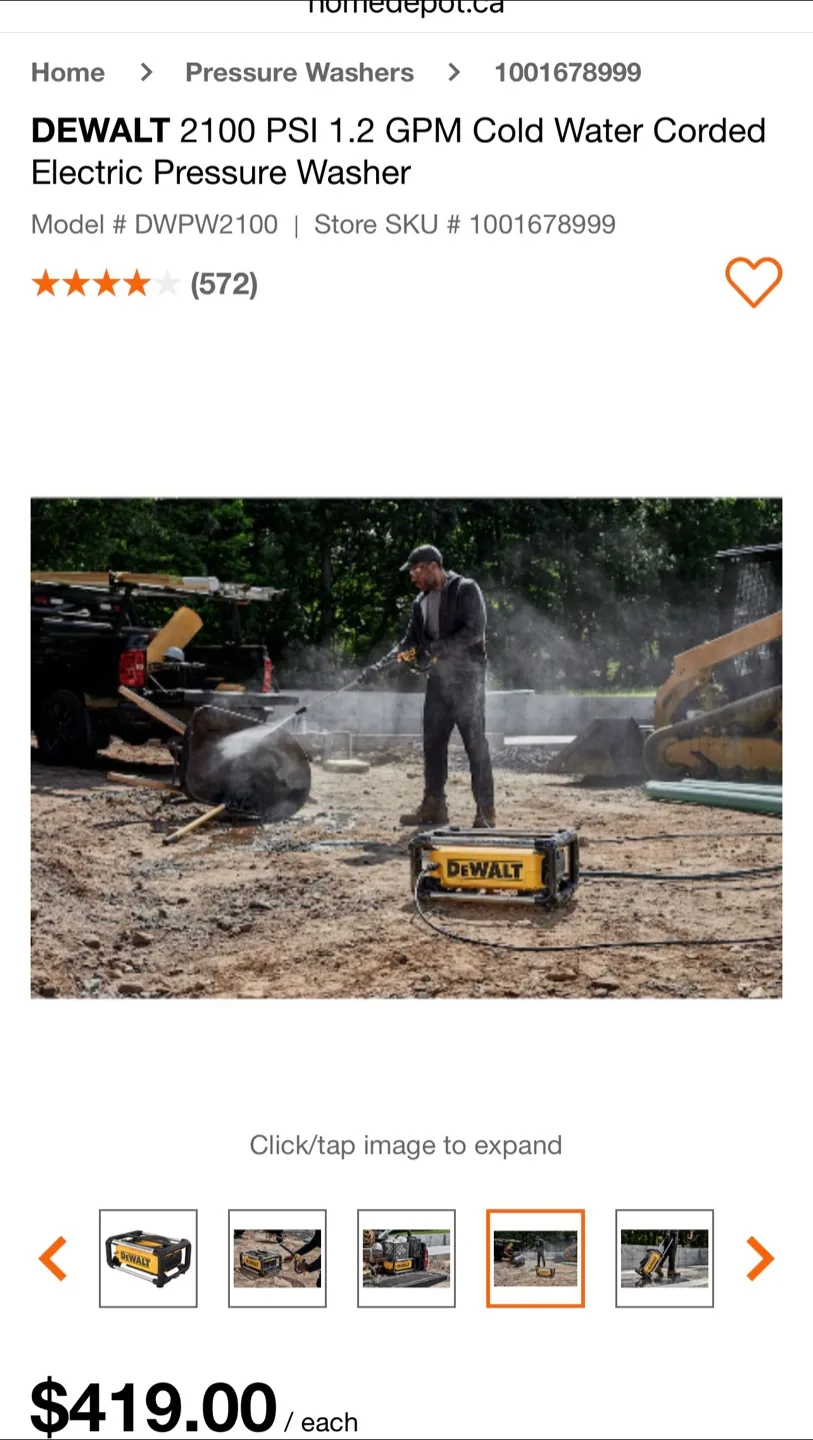 DEWALT 2100 PSI Electric Pressure Washer image indicator(7)