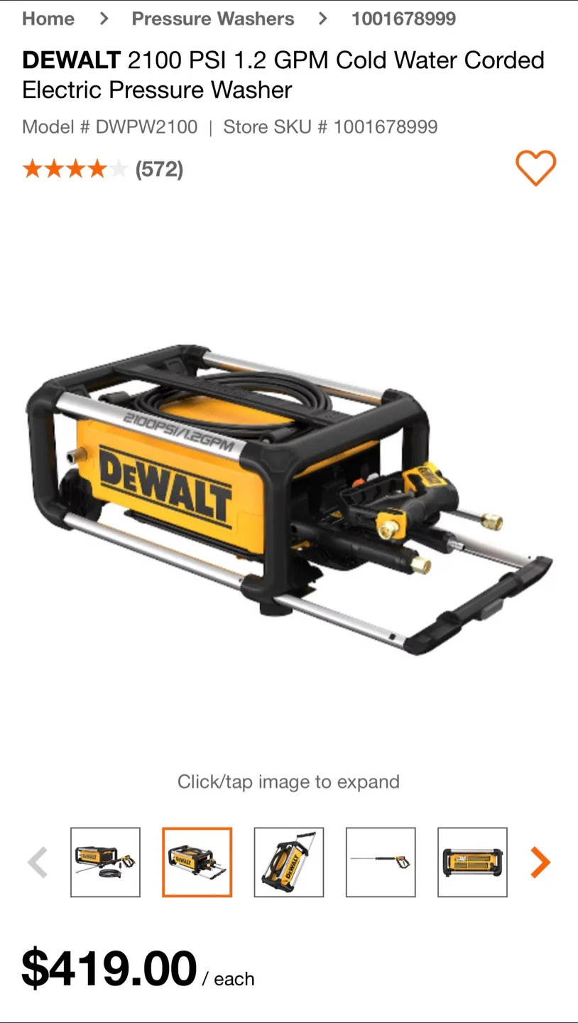 DEWALT 2100 PSI Electric Pressure Washer image indicator(4)