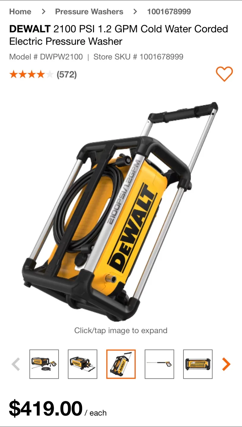 DEWALT 2100 PSI Electric Pressure Washer image indicator(5)