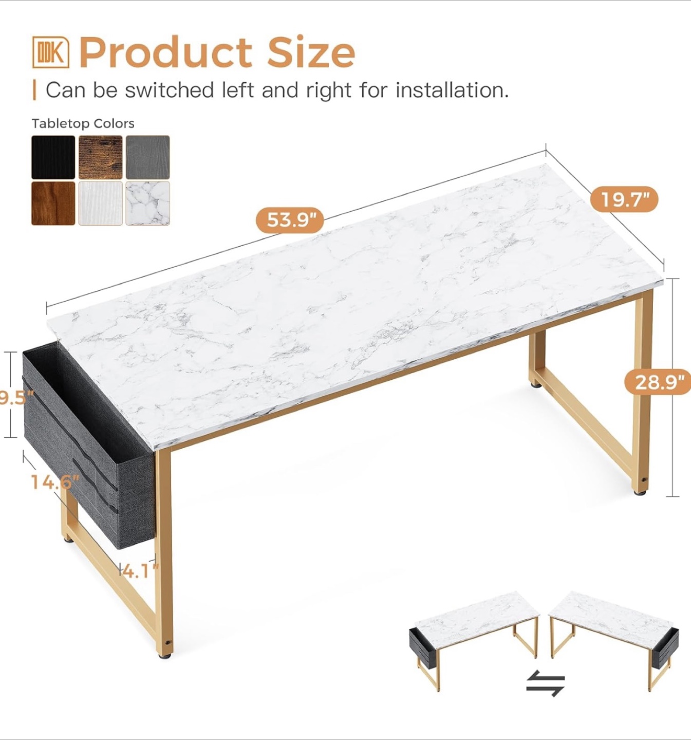 Modern White Office Desk - photo 2