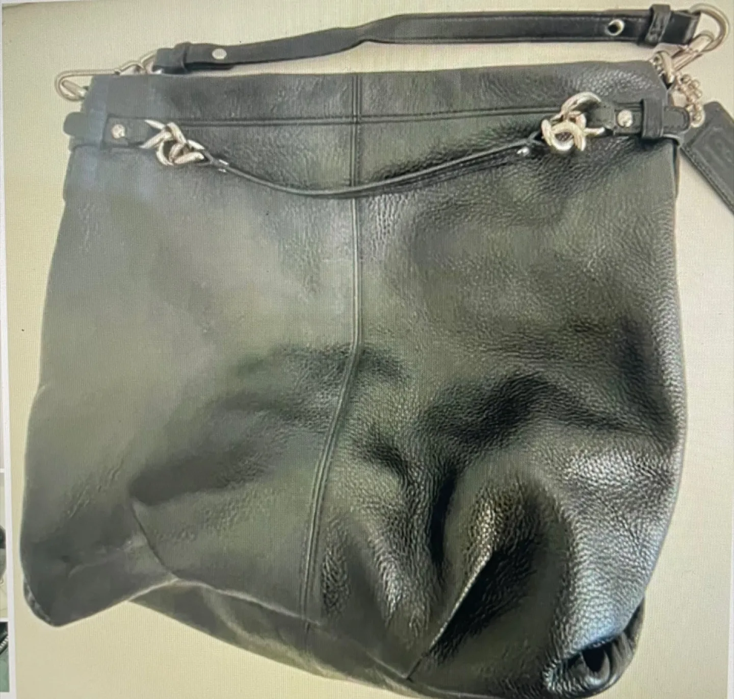 Coach Brooke Hobo Black Leather Shoulder Bag