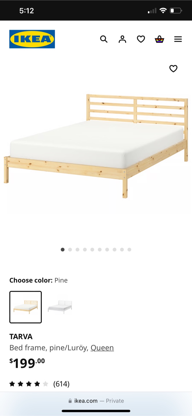 IKEA Tarva Queen Bed Frame - photo 3