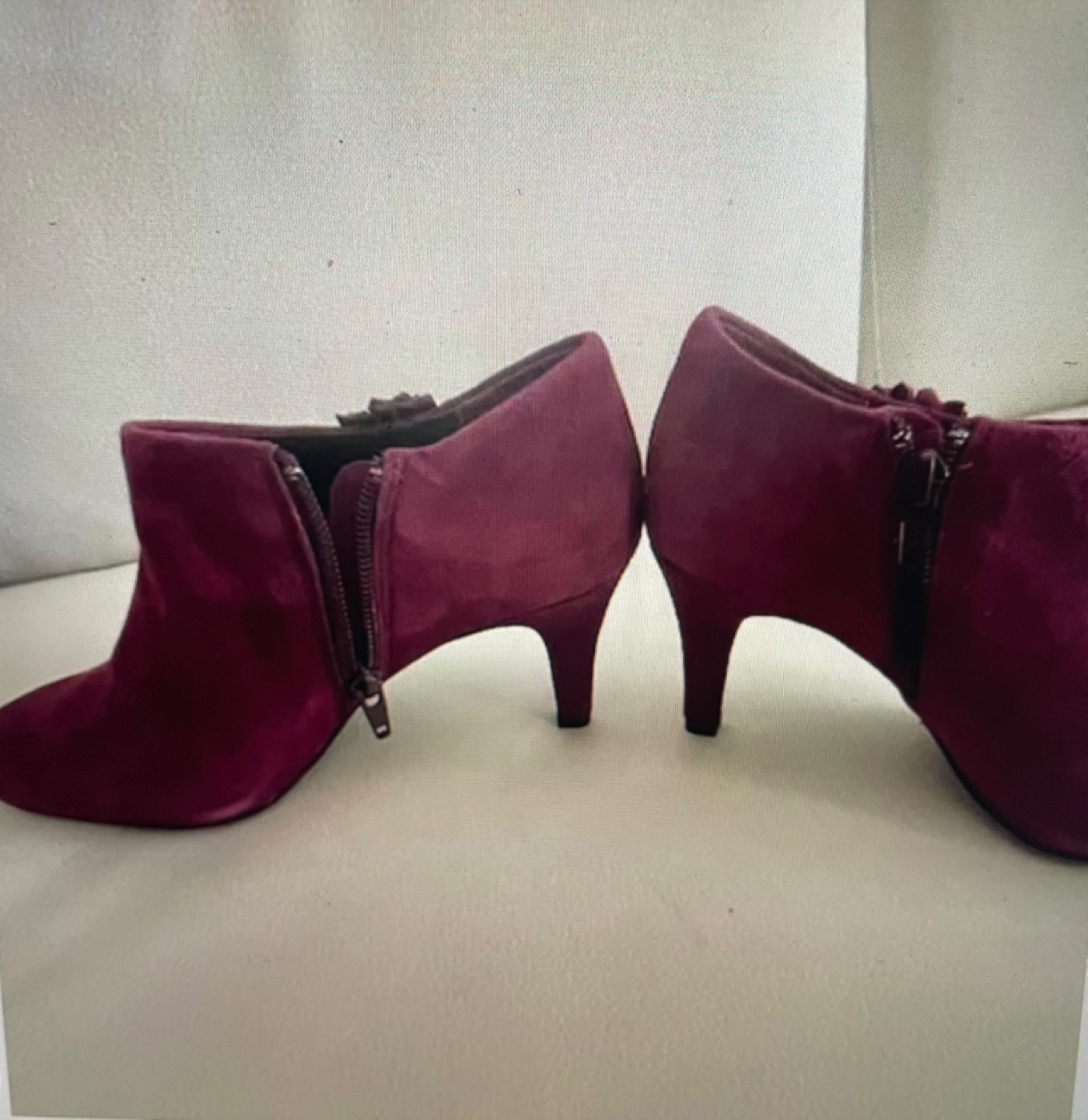 Arnold Churguns Burgundy Suede Ankle Boots - photo 2