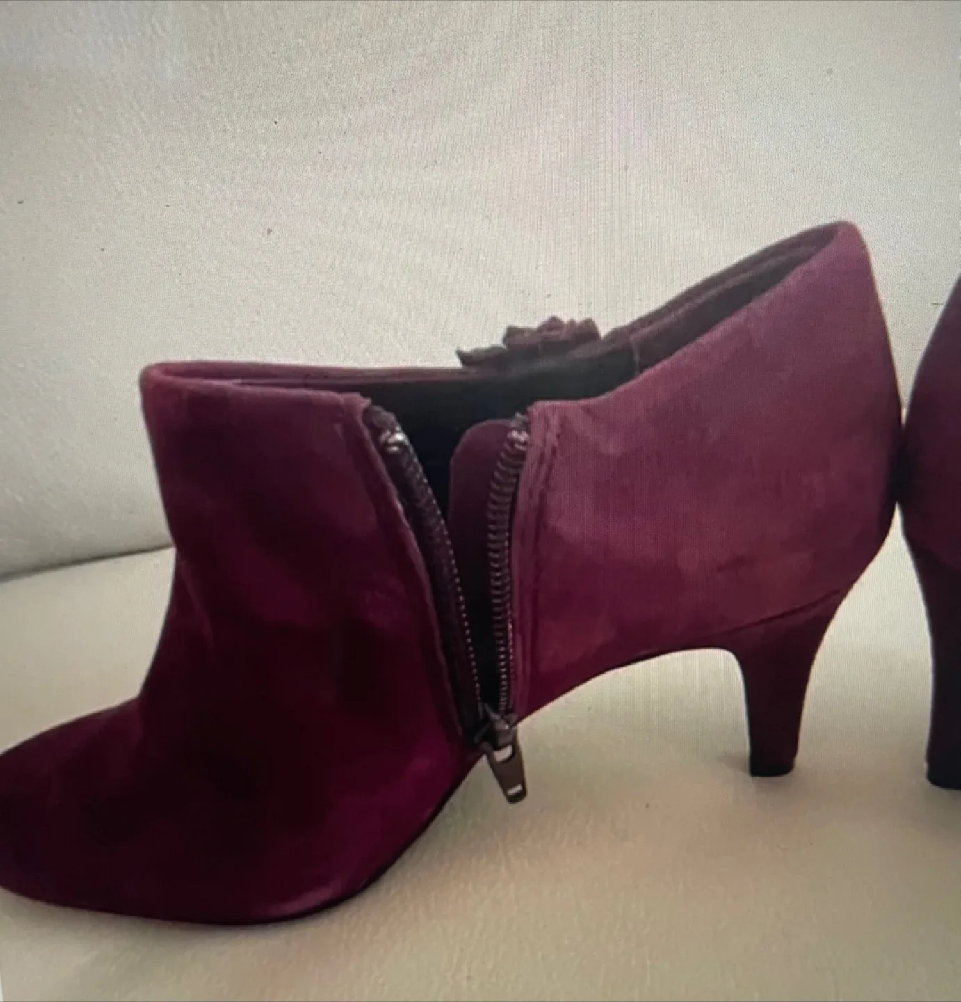 Arnold Churguns Burgundy Suede Ankle Boots image indicator(3)